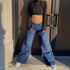 Fashion Women's Wide Leg Jeans Low Waisted Cargo Pants